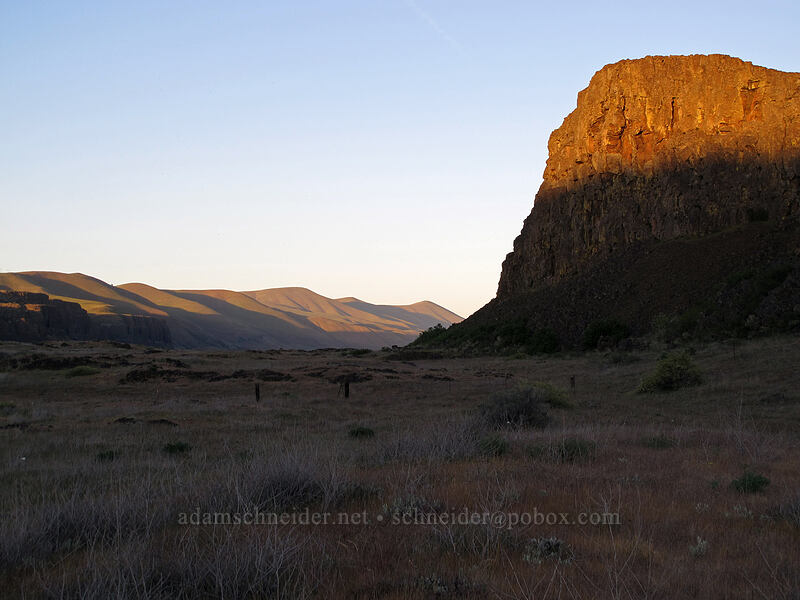 Horsethief Butte at sunset [Horsethief Butte, Columbia Hills State Park, Klickitat County, Washington]