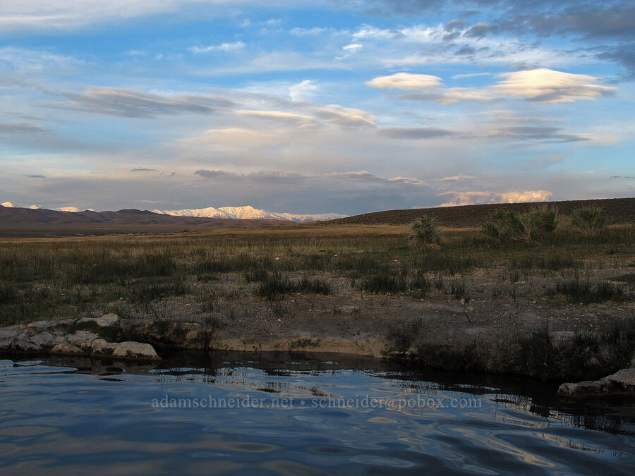 White Mountains & lenticular clouds [Wild Willy's Hot Spring, Long Valley Caldera, Mono County, California]