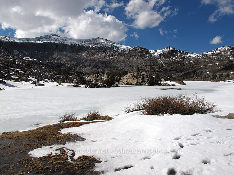 Lower Granite Lake (frozen) [Gaylor Lakes Basin, Yosemite National Park, Tuolumne County, California]