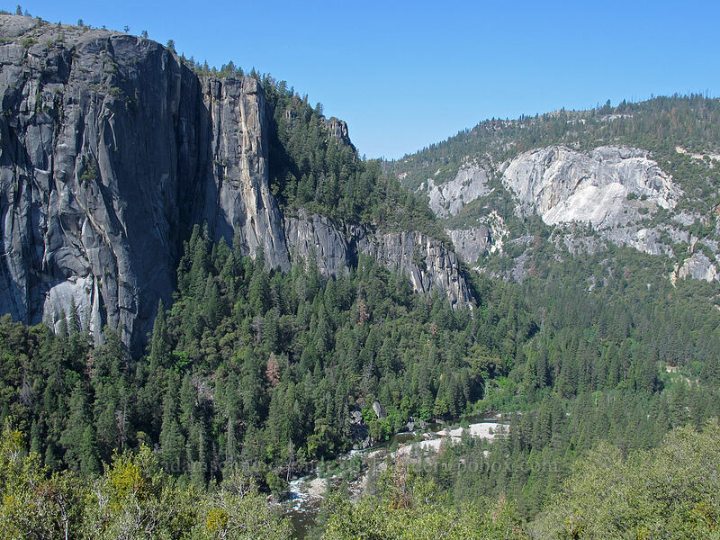 The Rostrum & the Merced River [Big Oak Flat Road, Yosemite National Park, Mariposa County, California]
