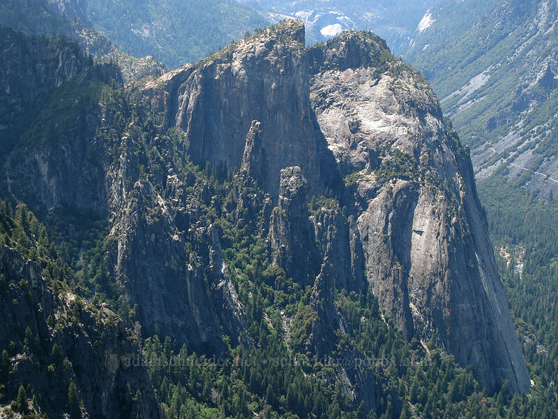 Cathedral Spires & Cathedral Rocks [Taft Point, Yosemite National Park, Mariposa County, California]