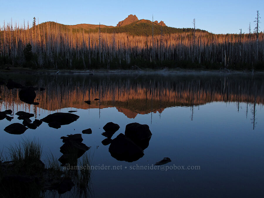 Three-Fingered Jack at sunrise [Jack Lake, Deschutes National Forest, Jefferson County, Oregon]