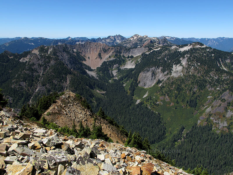 view to the west [Alta Mountain summit, Alpine Lakes Wilderness, Kittitas County, Washington]