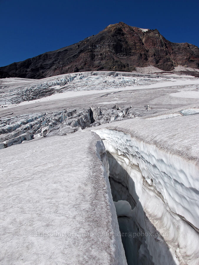 glacial crevasse [Hayden Glacier, Three Sisters Wilderness, Deschutes County, Oregon]