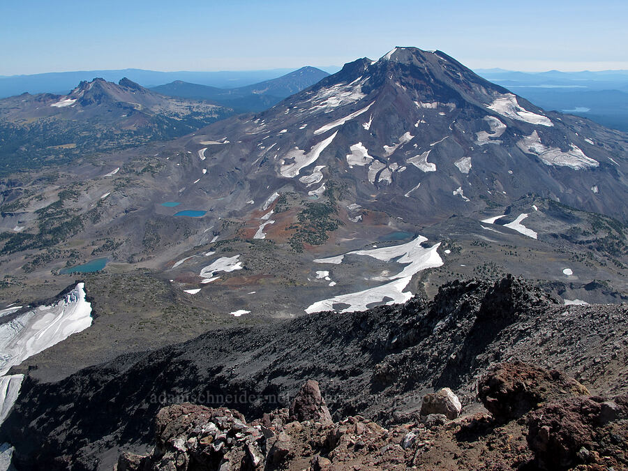 South Sister & Broken Top [Middle Sister summit, Three Sisters Wilderness, Deschutes County, Oregon]