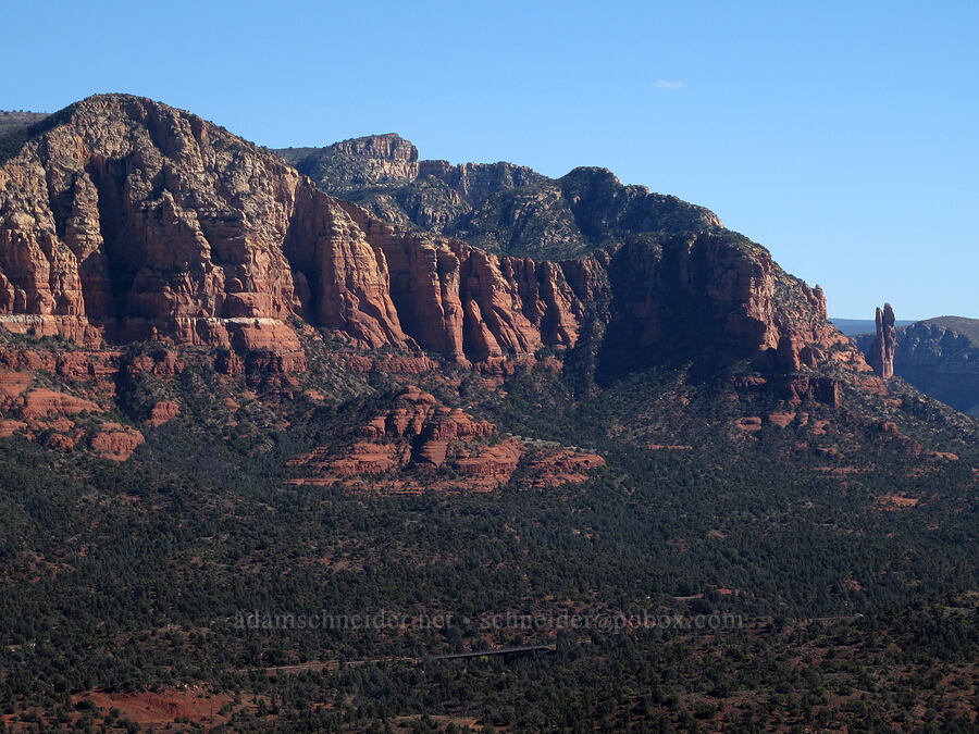 buttes & Oak Creek Spire (Rabbit Ears Spire) [Cathedral Rock, Coconino National Forest, Yavapai County, Arizona]