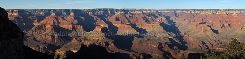 Grand Canyon panorama, 5:09 PM [Bright Angel Trailhead, Grand Canyon National Park, Coconino County, Arizona]