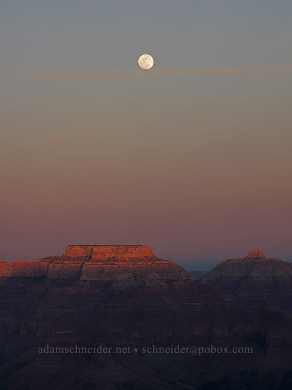 moonrise over Wotan's Throne & Vishnu Temple [Hopi Point, Grand Canyon National Park, Coconino County, Arizona]