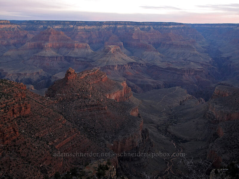 Grand Canyon before sunrise [Bright Angel Lodge, Grand Canyon National Park, Coconino County, Arizona]