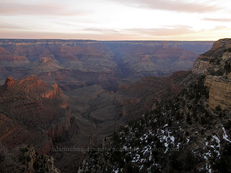 sunrise at the Grand Canyon [Bright Angel Lodge, Grand Canyon National Park, Coconino County, Arizona]