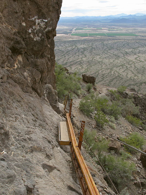 cables and boards below the summit [Hunter Trail, Picacho Peak State Park, Pinal County, Arizona]
