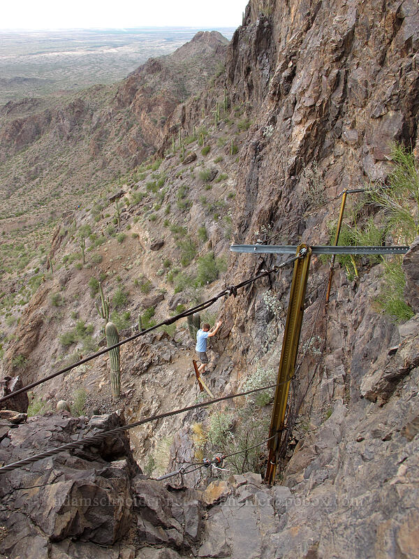 cabled trail [Hunter Trail, Picacho Peak State Park, Pinal County, Arizona]