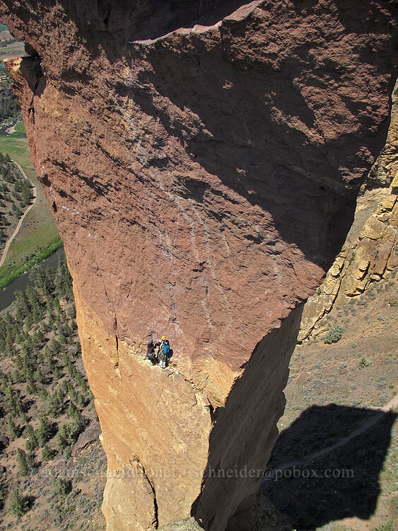climbers on Monkey Face [The Springboard, Smith Rock State Park, Deschutes County, Oregon]