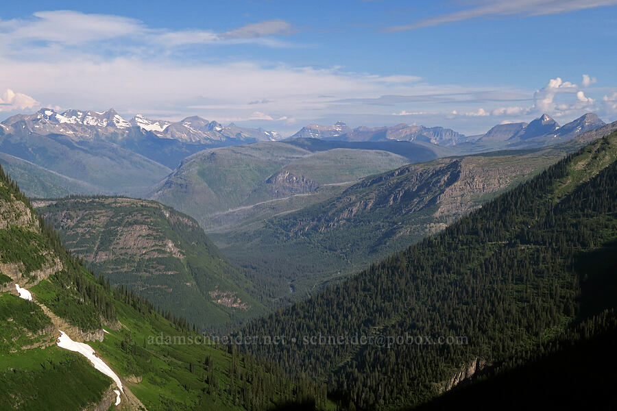 mountains to the northwest [Highline Trail, Glacier National Park, Flathead County, Montana]
