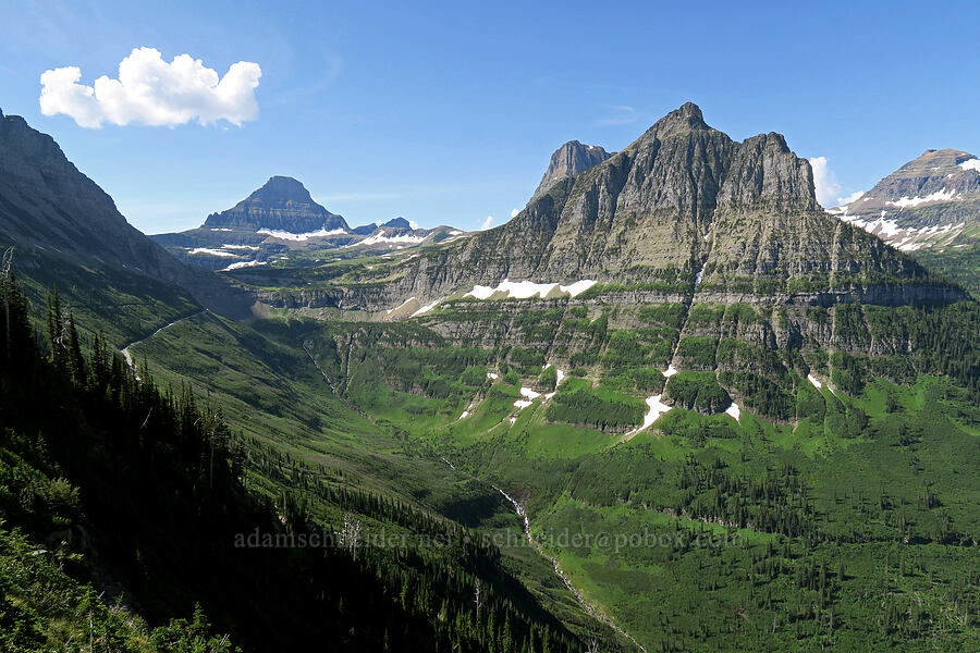 Reynolds Mountain, Clements Mountain, & Mt. Oberlin [Highline Trail, Glacier National Park, Flathead County, Montana]