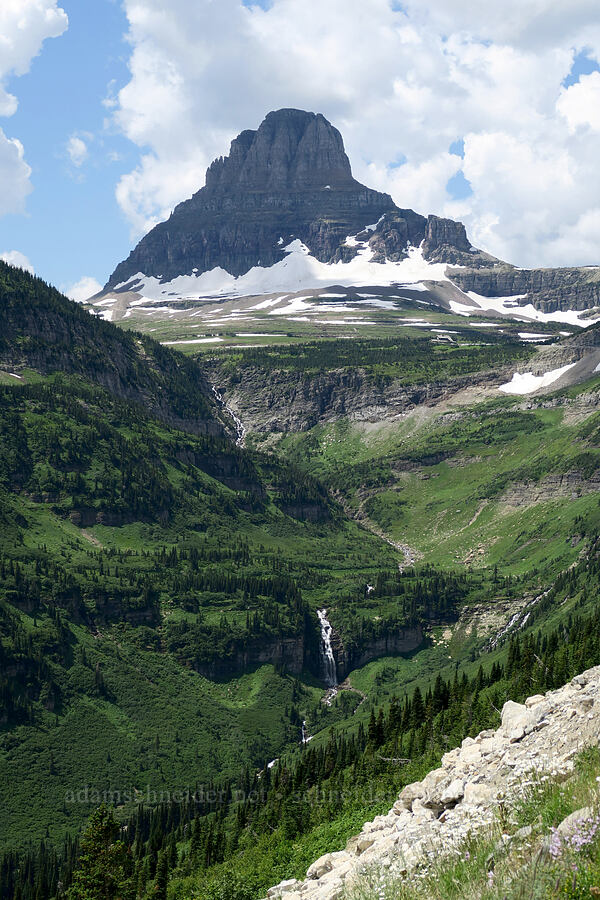 Clements Mountain & Reynolds Creek Falls [Going-to-the-Sun Road, Glacier National Park, Glacier County, Montana]