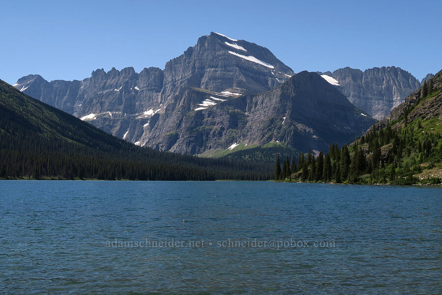 Mt. Gould & Swiftcurrent Lake [Swiftcurrent Lake south dock, Glacier National Park, Glacier County, Montana]
