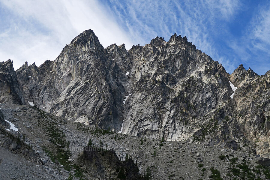 Colchuck Peak & clouds [below Aasgard Pass, Alpine Lakes Wilderness, Chelan County, Washington]