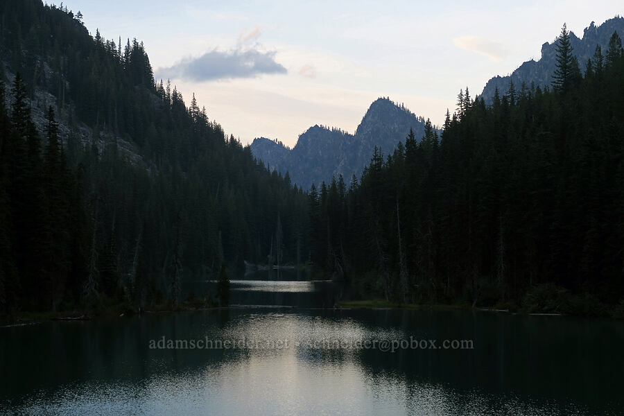 Nada Lake & Wedge Mountain at sunset [Snow Lakes Trail, Alpine Lakes Wilderness, Chelan County, Washington]