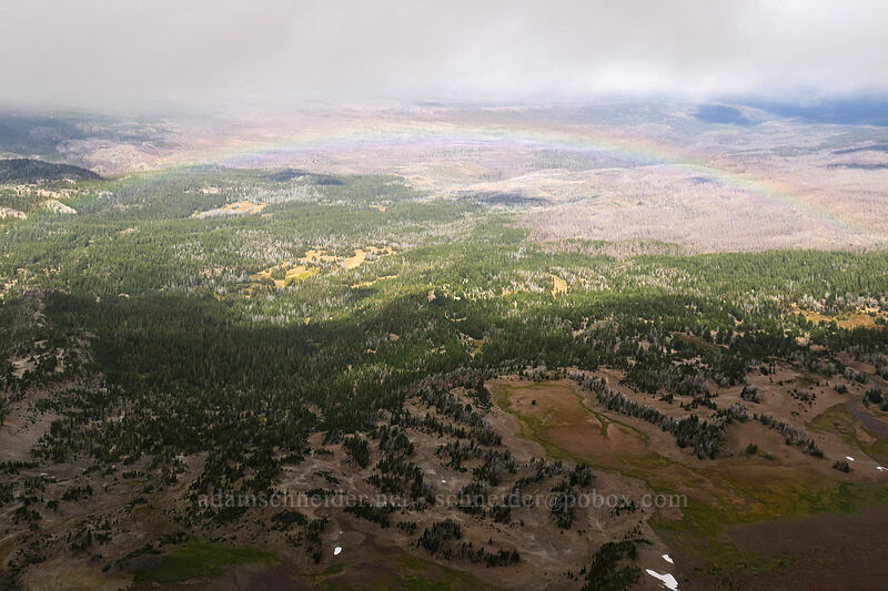 rainbow above Park Meadow [Broken Top climber's trail, Three Sisters Wilderness, Deschutes County, Oregon]
