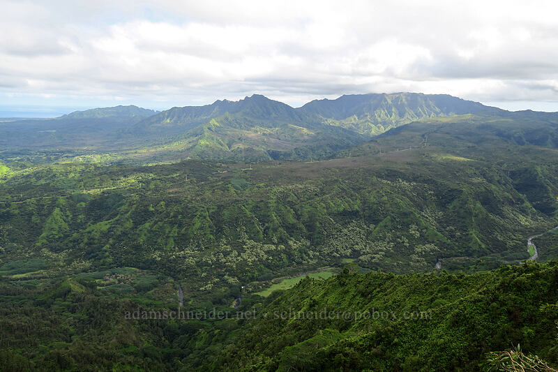 Anahola Mountain, Namakana, Makaleha, & Hanalei Valley [north summit of Hihimanu, Hanalei, Kaua'i, Hawaii]
