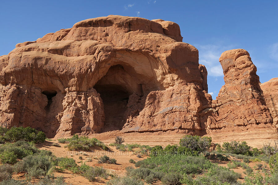 sandstone caves [Double Arch Trail, Arches National Park, Grand County, Utah]