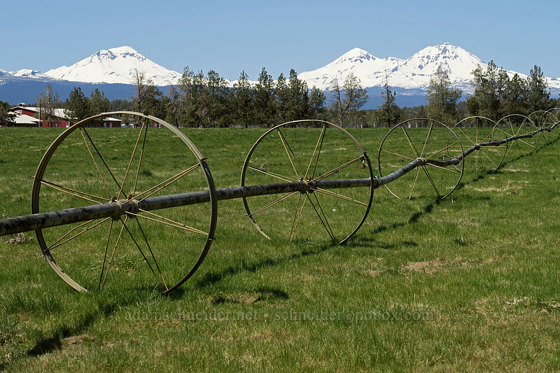 irrigation pipes & Three Sisters [Cline Falls Road, Deschutes County, Oregon]