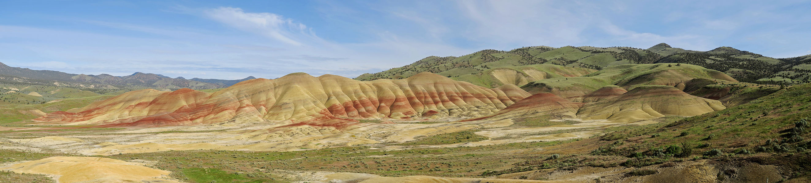 Painted Hills panorama [Painted Hills Unit, John Day Fossil Beds National Monument, Wheeler County, Oregon]