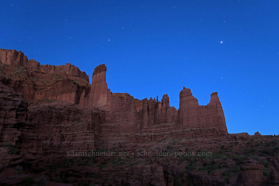 Fisher Towers after sunset [Fisher Towers Trail, Grand County, Utah]