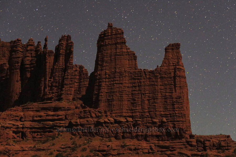 moonlight on Fisher Towers [Fisher Towers Trail, Grand County, Utah]