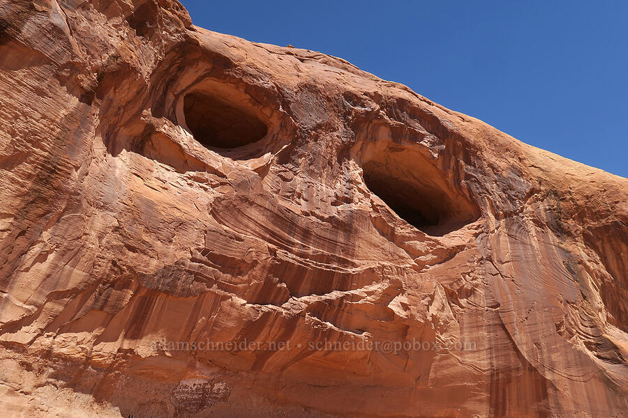 E.T. face in the sandstone [Corona Arch Trail, Moab, Grand County, Utah]