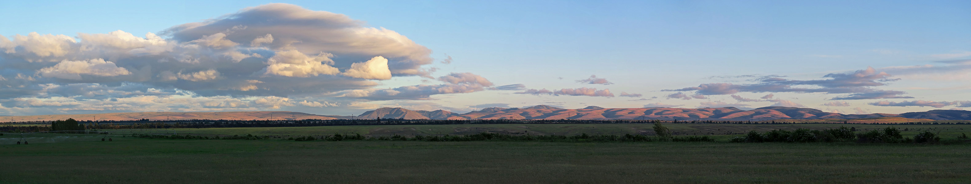 sunset clouds panorama [Wamic Market Road, Wasco County, Oregon]