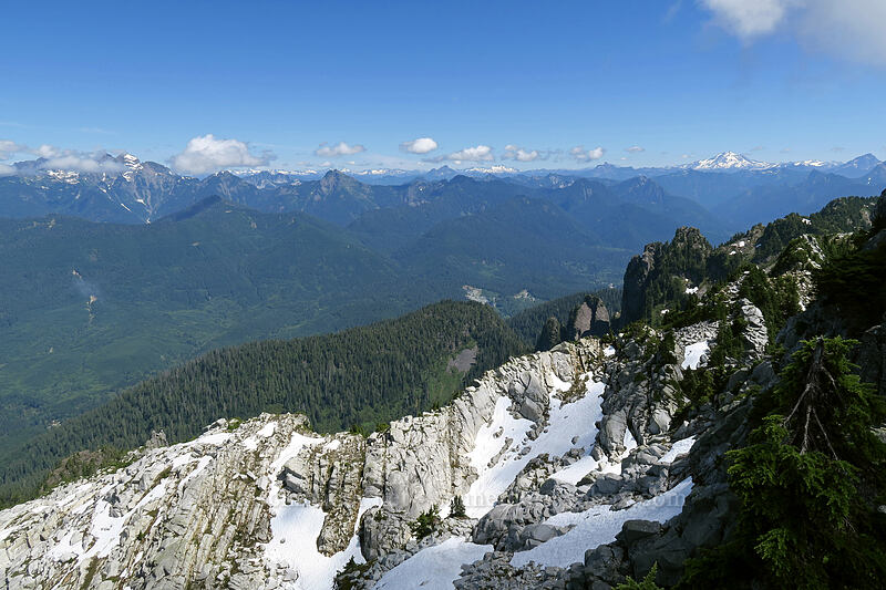 view to the east-northeast [Mount Pilchuck summit, Mount Pilchuck State Park, Snohomish County, Washington]