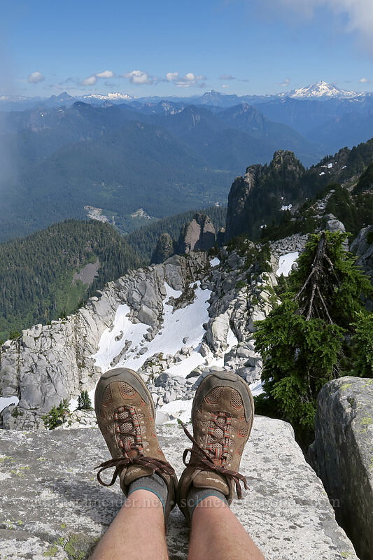 feet selfie [Mount Pilchuck summit, Mount Pilchuck State Park, Snohomish County, Washington]