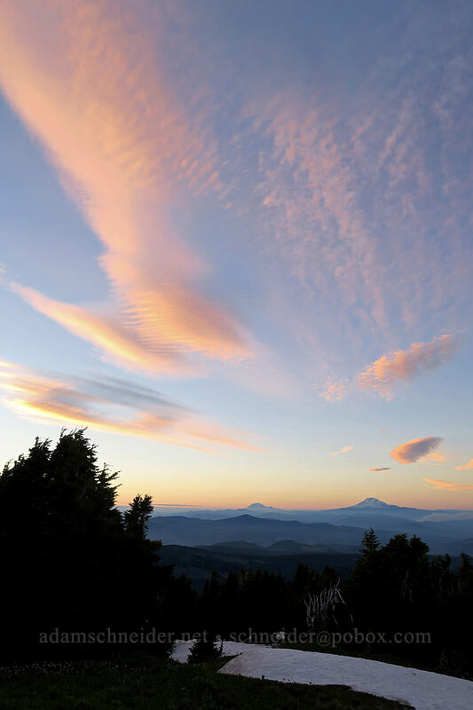 sunset clouds [above Dollar Lake, Mt. Hood Wilderness, Hood River County, Oregon]