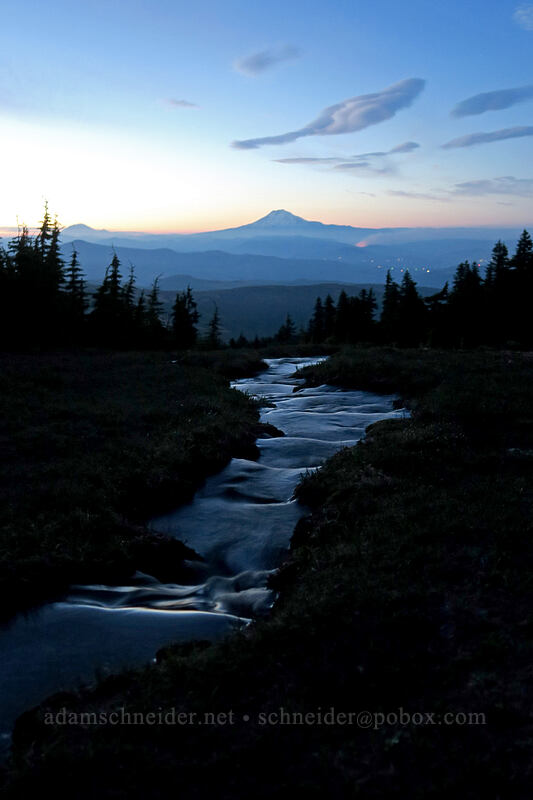 Wy'East Basin & Mt. Adams after sunset [Wy'east Basin, Mt. Hood Wilderness, Hood River County, Oregon]
