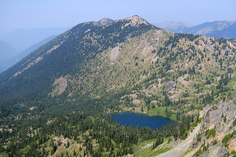 Crystal Lake & Crystal Mountain [Chinook Peak summit, Mount Rainier National Park, Pierce County, Washington]