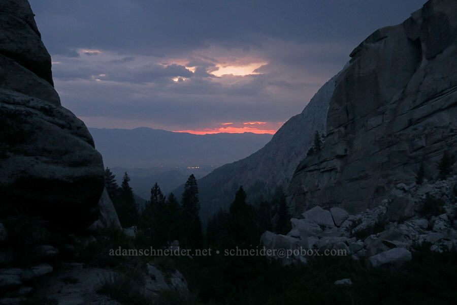 pre-dawn light over Lone Pine [Mt. Whitney Mountaineer's Route, John Muir Wilderness, Inyo County, California]