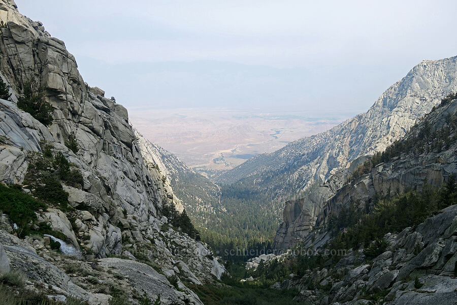 view toward Lone Pine [Mt. Whitney Mountaineer's Route, John Muir Wilderness, Inyo County, California]