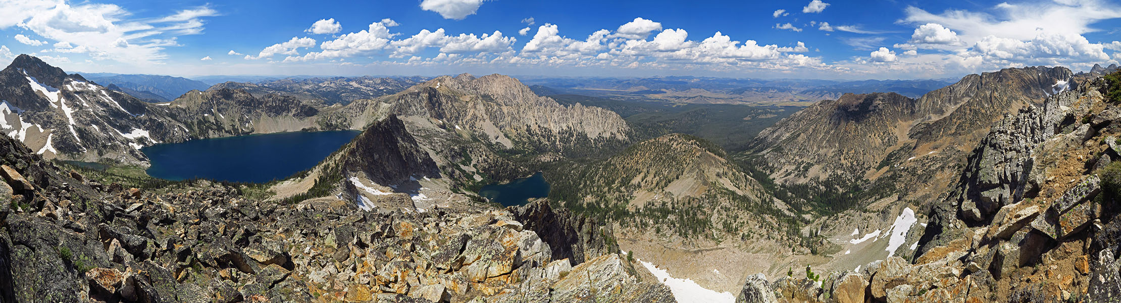 Alpine Peak summit panorama [Alpine Peak, Sawtooth Wilderness, Custer County, Idaho]