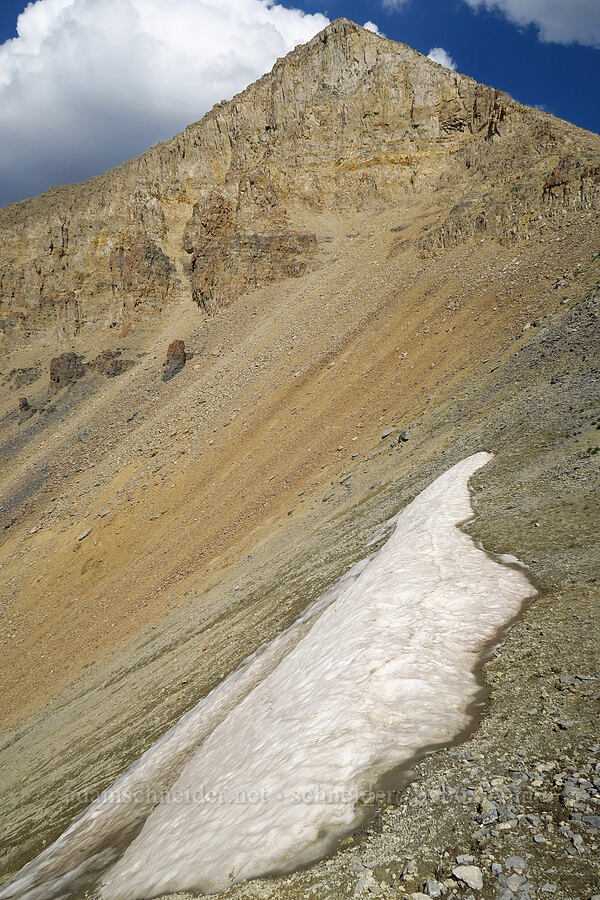 South Timpanogos & a snowfield [below Mt. Timpanogos, Mount Timpanogos Wilderness, Utah County, Utah]