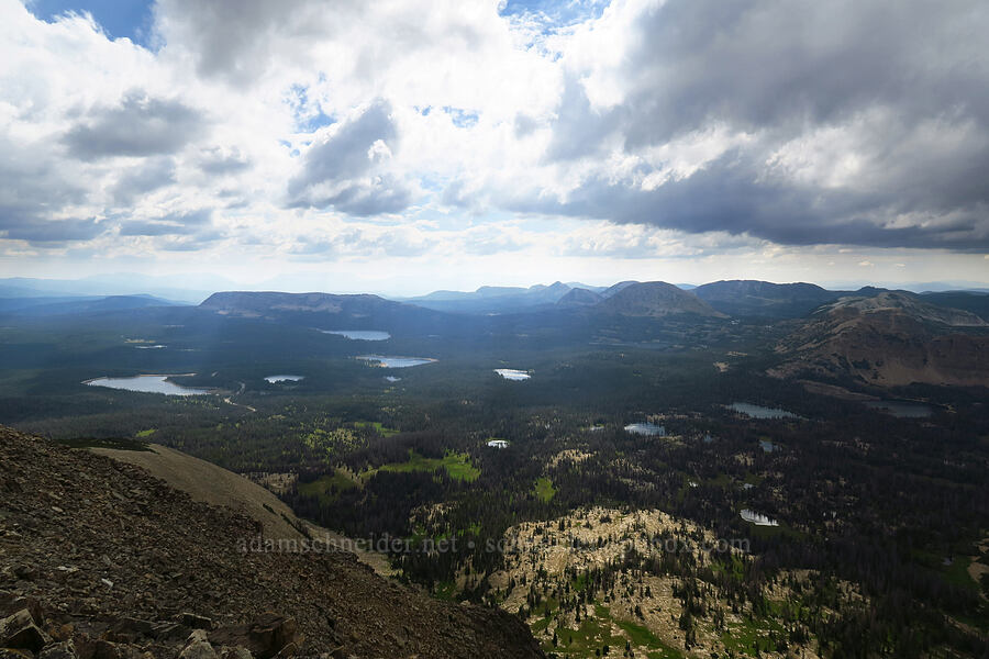 mountains & lakes to the southwest [Bald Mountain summit, Uinta-Wasatch-Cache National Forest, Summit County, Utah]