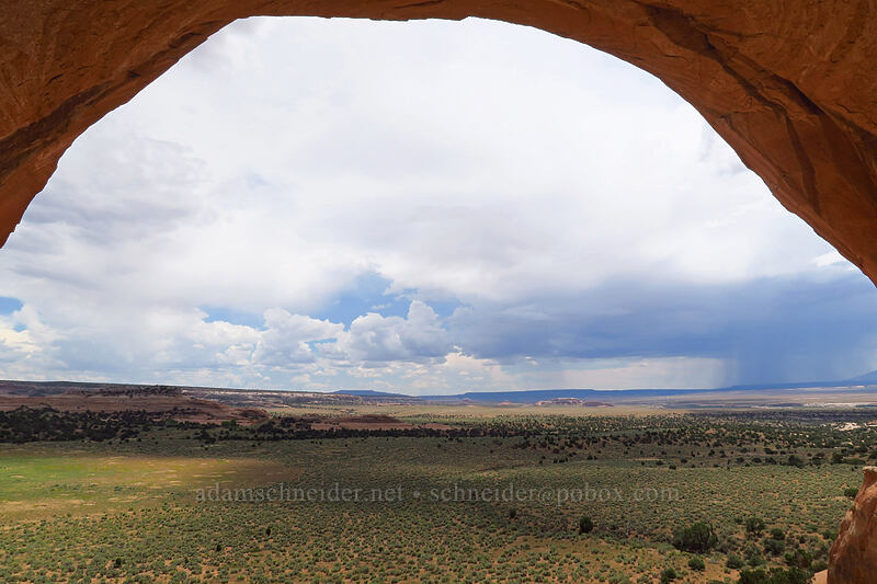 view from a sandstone amphitheater [Looking Glass Rock, San Juan County, Utah]
