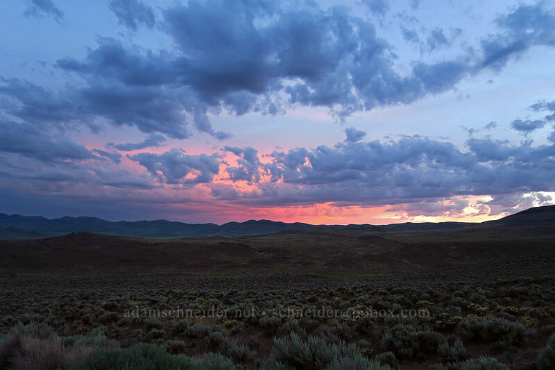 clouds after sunset [Catlow Valley Road, Harney County, Oregon]