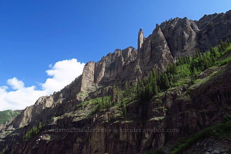 cliffs below Ajax Peak [Black Bear Pass Road, Telluride, San Miguel County, Colorado]