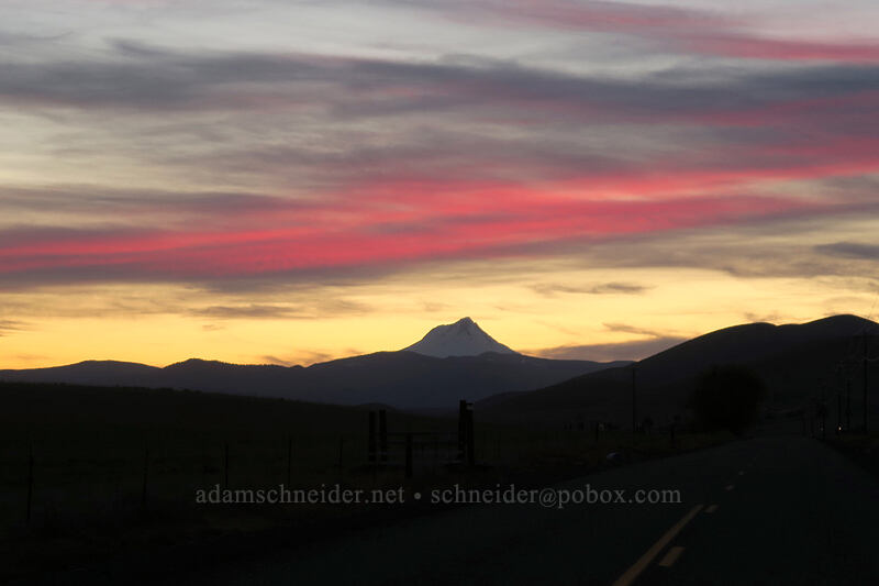 Mt. Hood sunset [Sherar's Bridge Highway, Wasco County, Oregon]