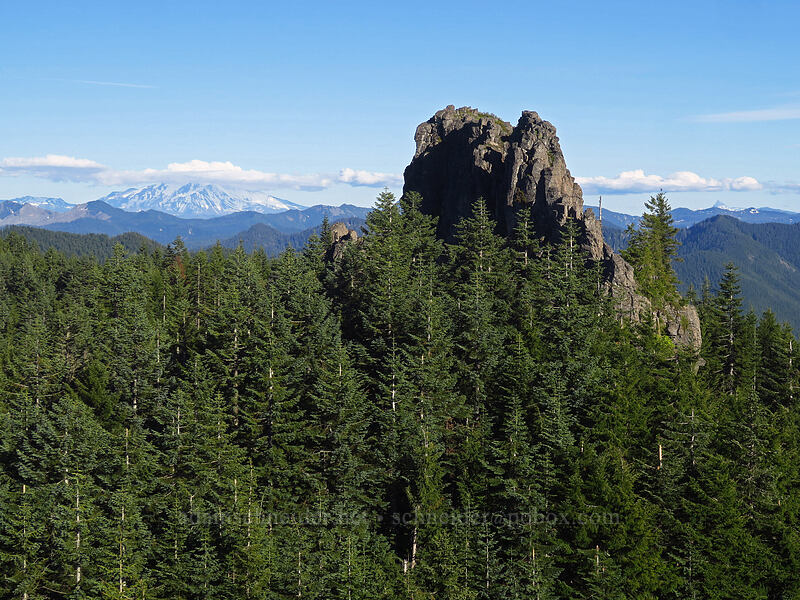 Rooster Rock & Mount Jefferson [Chicken Rock, Table Rock Wilderness, Clackamas County, Oregon]