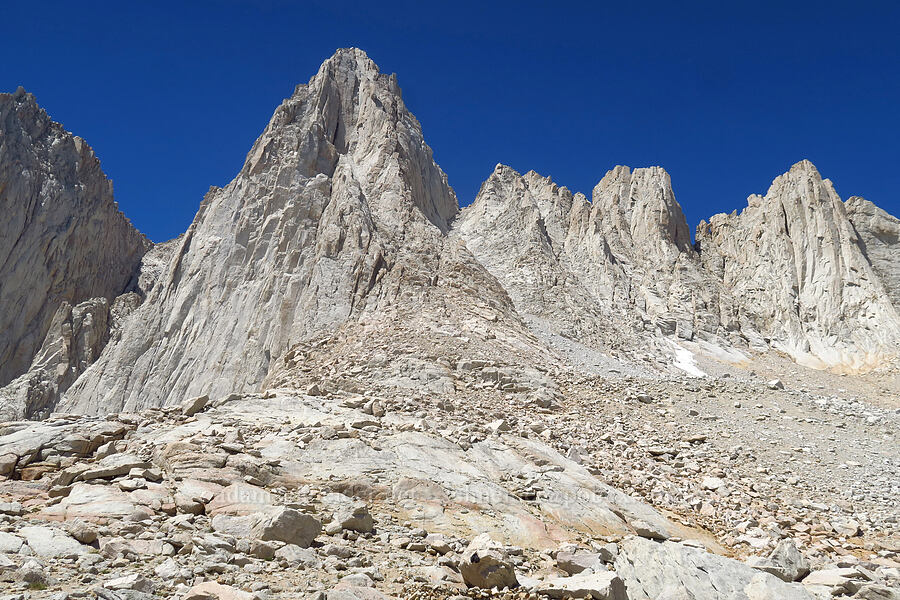 Mt. Whitney, from 1800' below the summit [North Fork Lone Pine Creek Trail, John Muir Wilderness, Inyo County, California]