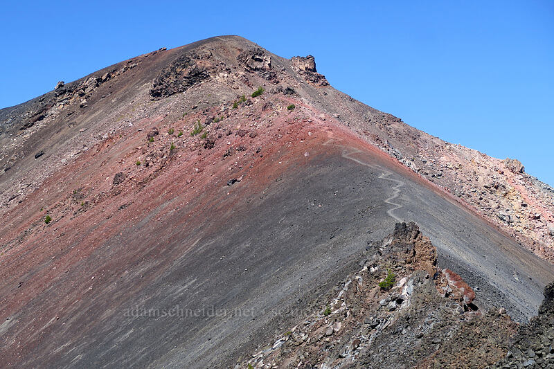 gray and pink rock [Diamond Peak summit trail, Diamond Peak Wilderness, Lane County, Oregon]