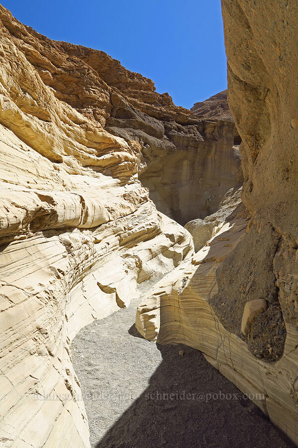 sandstone slot canyon [Mosaic Canyon, Death Valley National Park, Inyo County, California]